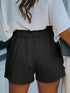 Knit Cotton Shorts with Ruffle Waist and Pockets