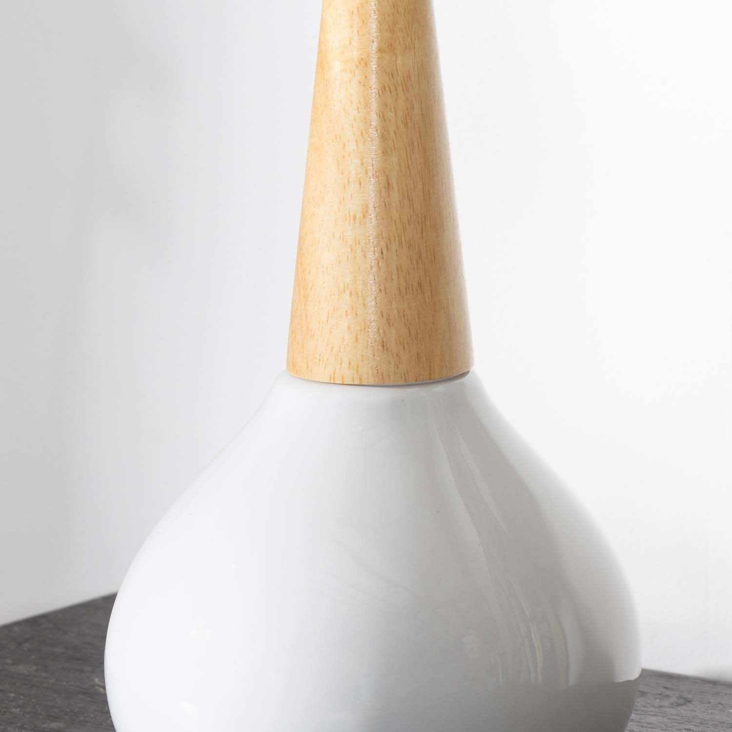 Lámpara de mesa de cerámica blanca Baugo