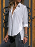 Simple Collared Side Split Top