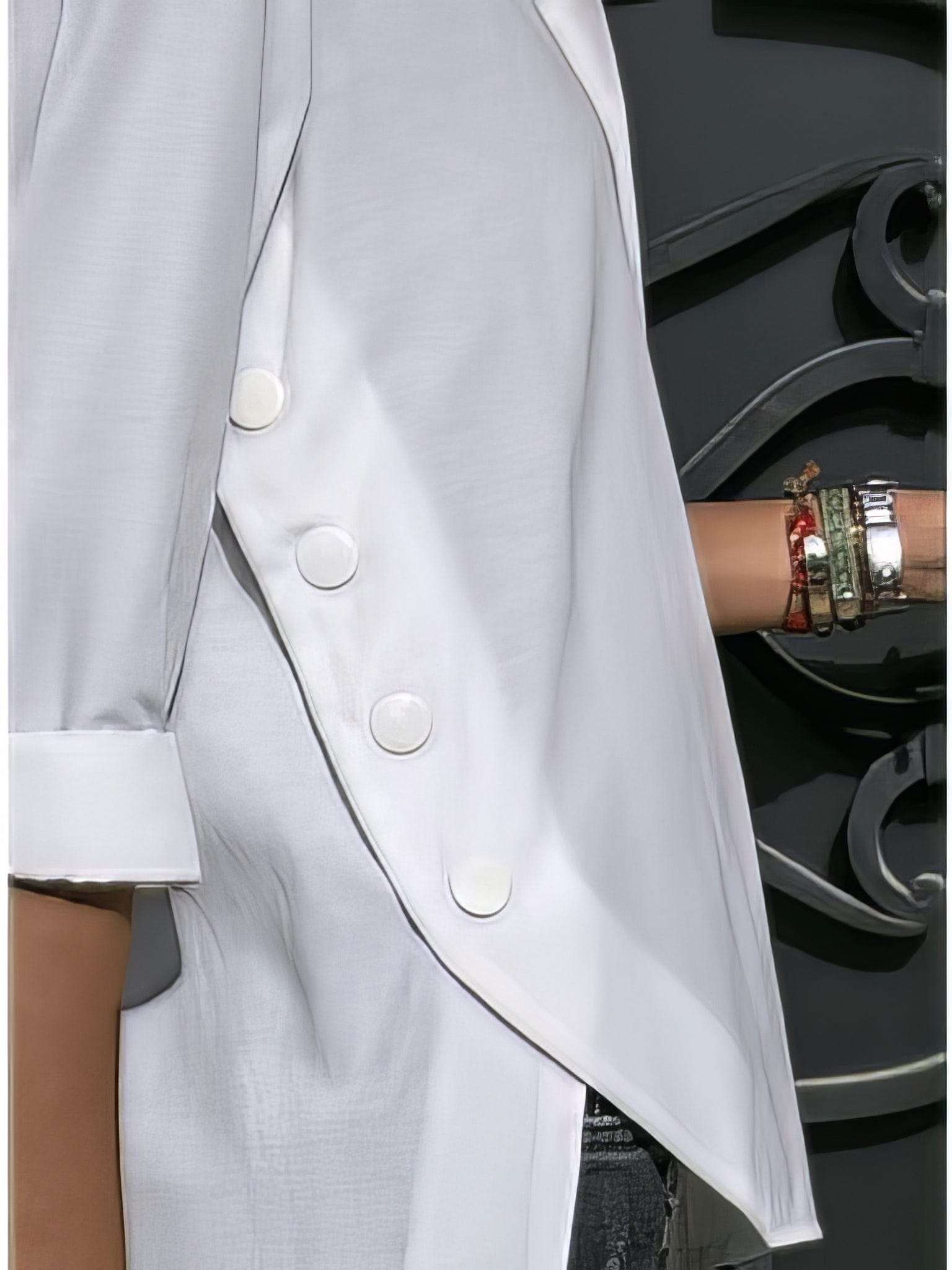 Simple Collared Side Split Top