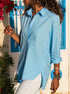 Simple Collared Side Split Top