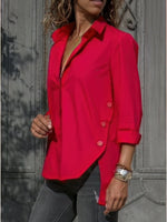 Simple Collared Side Split Top