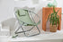 Silla plegable Lare Aurora de lona verde con estructura de metal gris