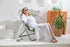 Silla plegable Lare Aurora de lona verde con estructura de metal gris