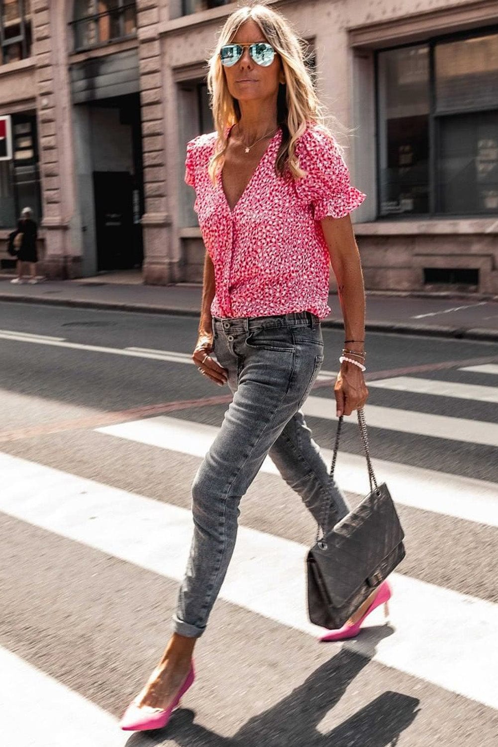 Puff Sleeve Gingham Blouse