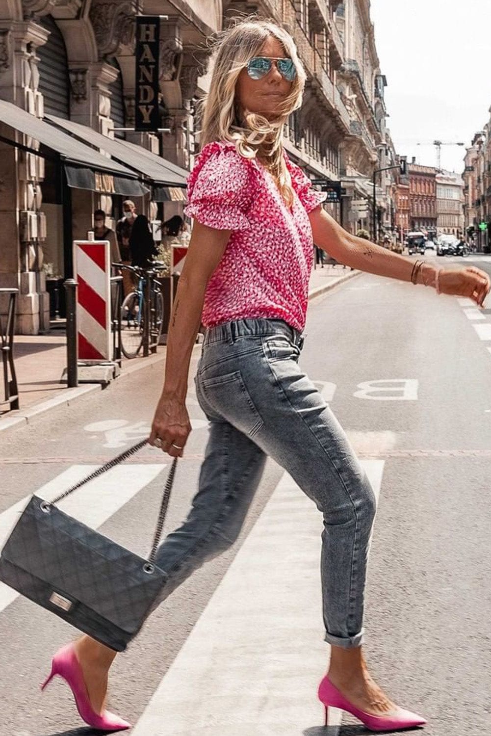 Puff Sleeve Gingham Blouse