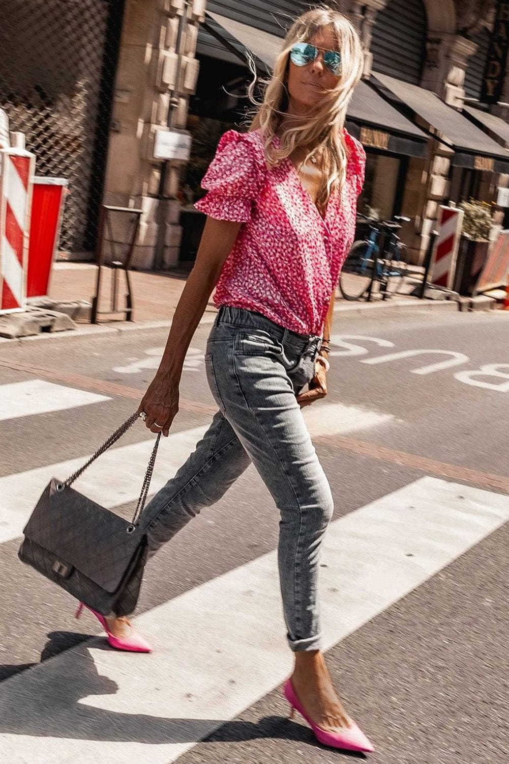 Puff Sleeve Gingham Blouse