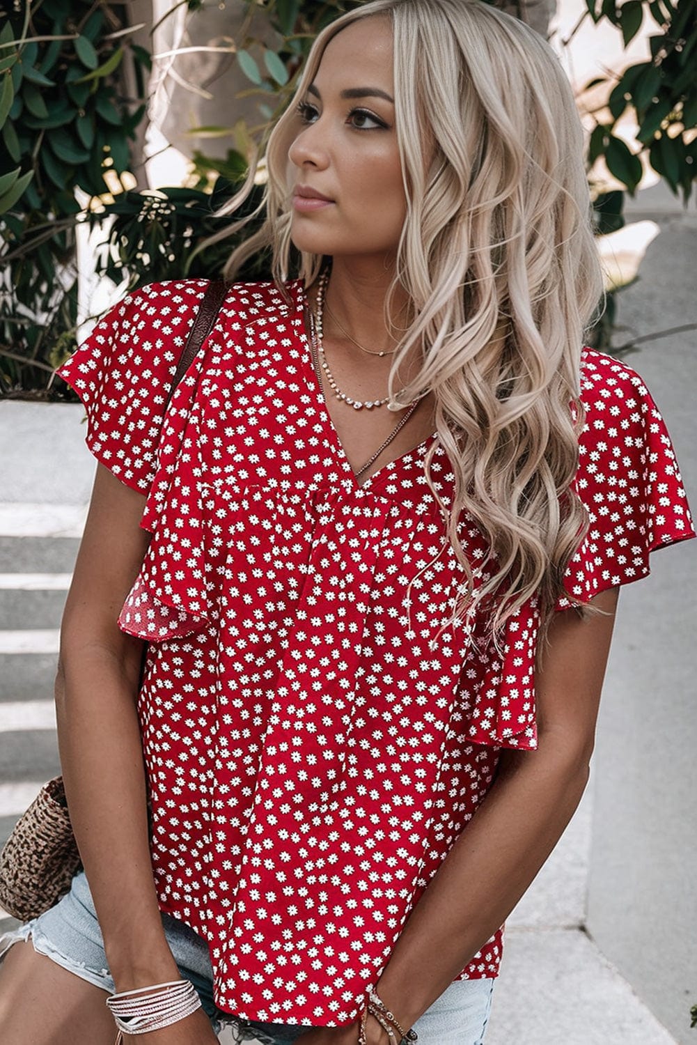 Puff Sleeve Gingham Blouse