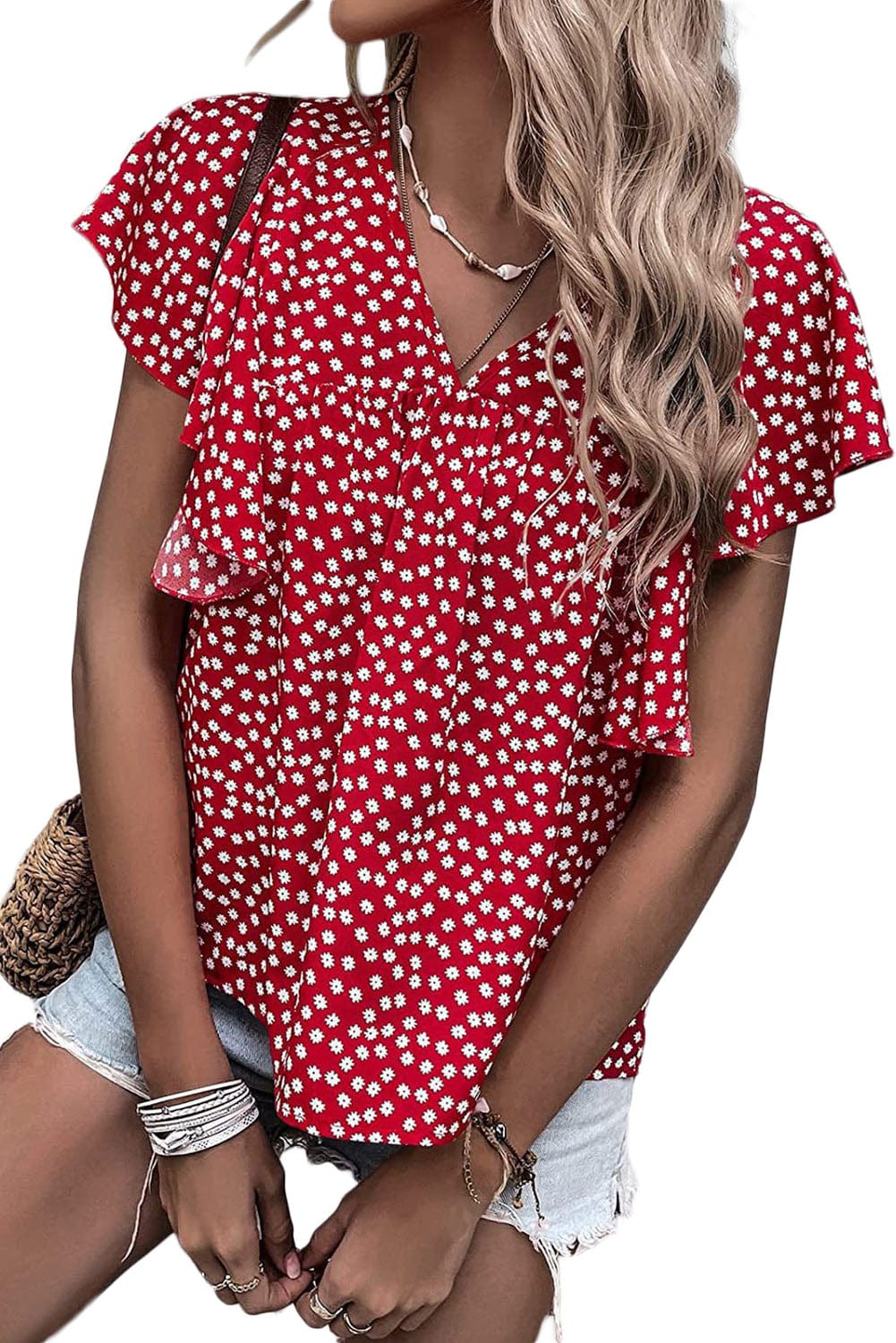 Puff Sleeve Gingham Blouse