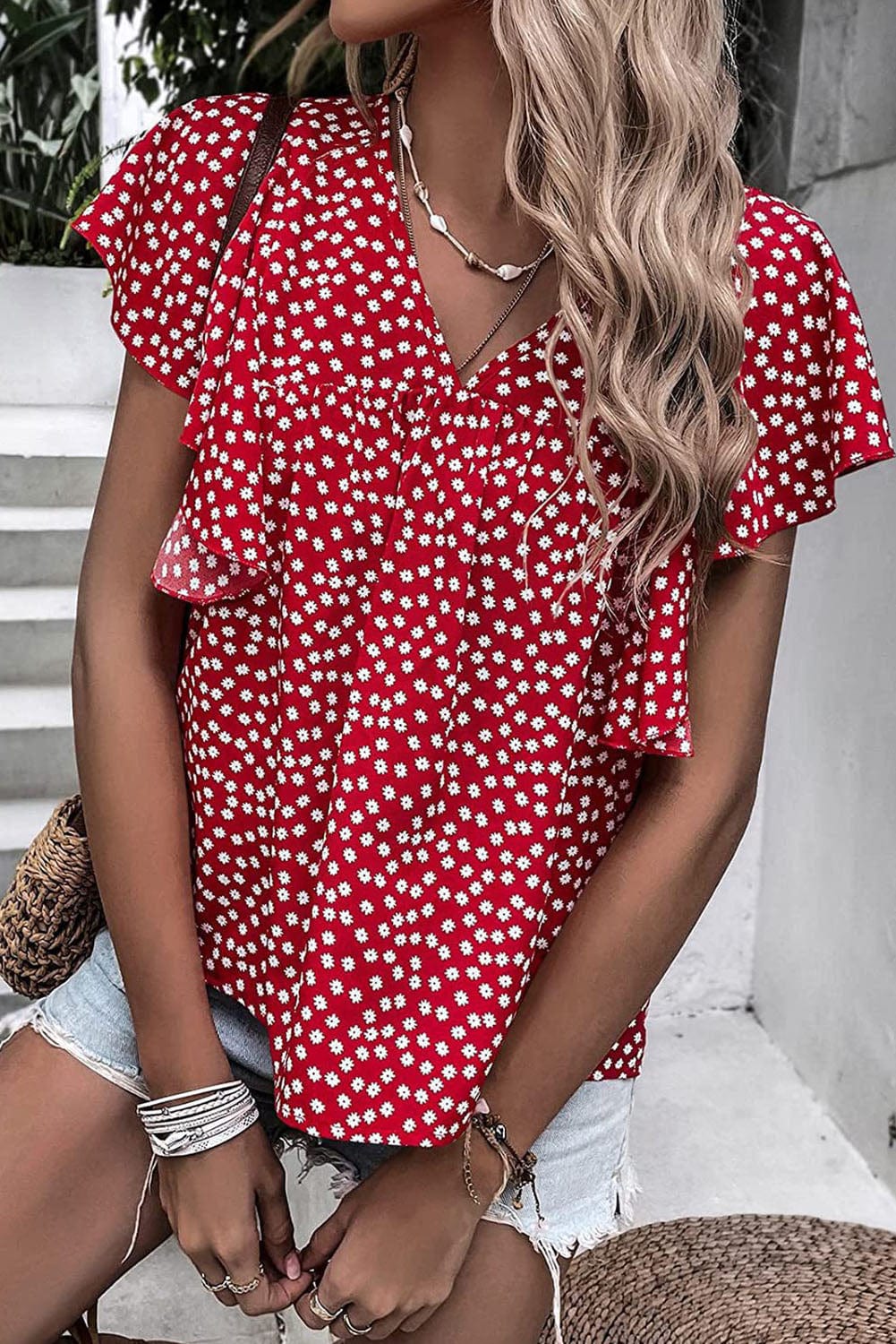 Puff Sleeve Gingham Blouse
