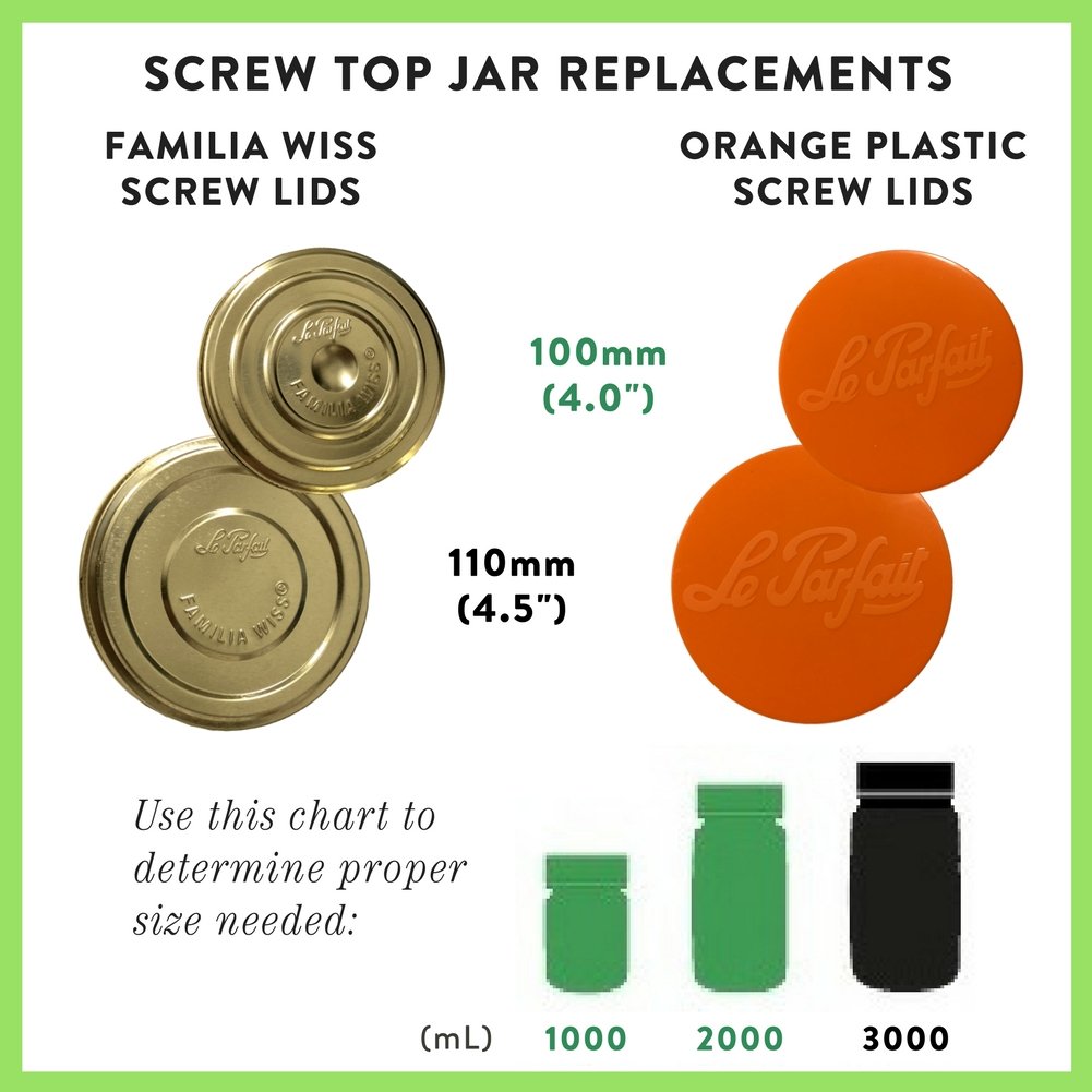 Le Parfait Screw Top Jar Lids Food Storage Containers
