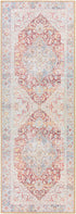 Alfombra lavable vintage Leeston en color crema óxido - Oferta