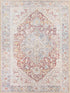 Alfombra lavable vintage Leeston en color crema óxido - Oferta