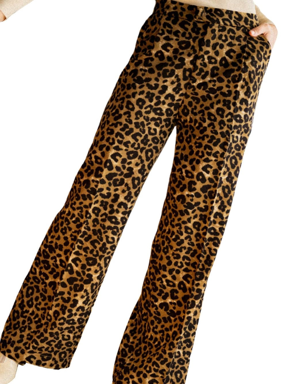 Unique Leopard Print Wide Leg Trousers