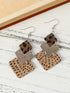 Leopard Print & Colorful Layered Dangle Earrings