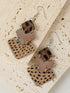 Leopard Print & Colorful Layered Dangle Earrings