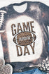 Distressed Leopard Print Football Tee