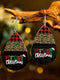 Leopard Print Black Christmas Drop Earrings