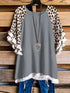 Plus Size  Casual  Leopard Print T-Shirt