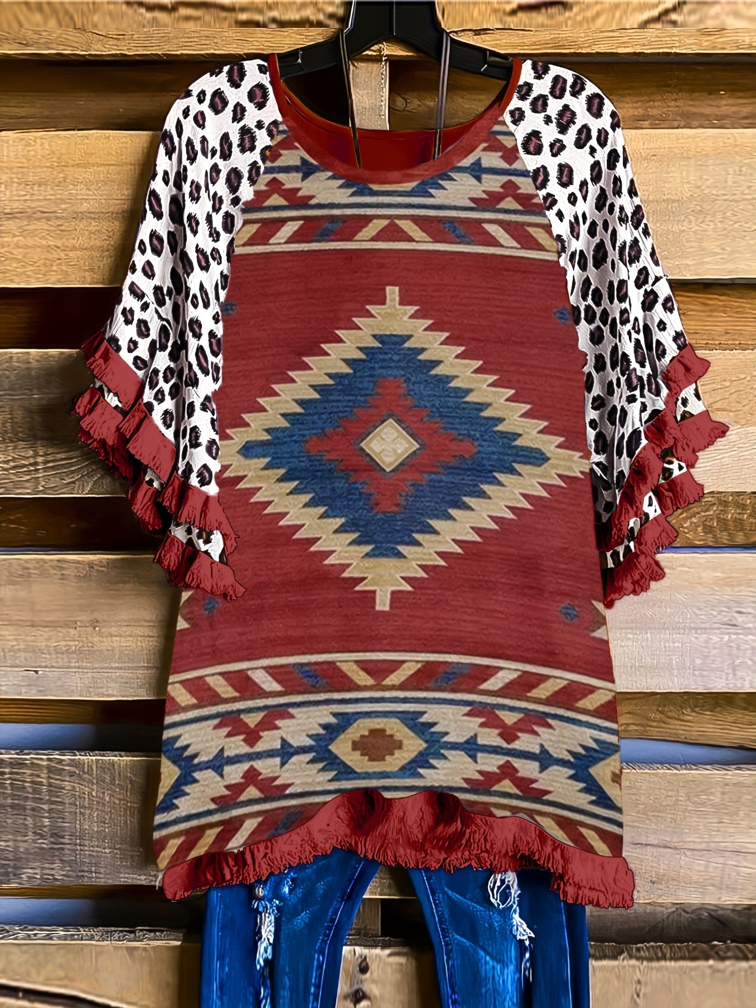 Plus Size  Casual  Leopard Print T-Shirt