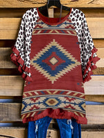 Plus Size  Casual  Leopard Print T-Shirt