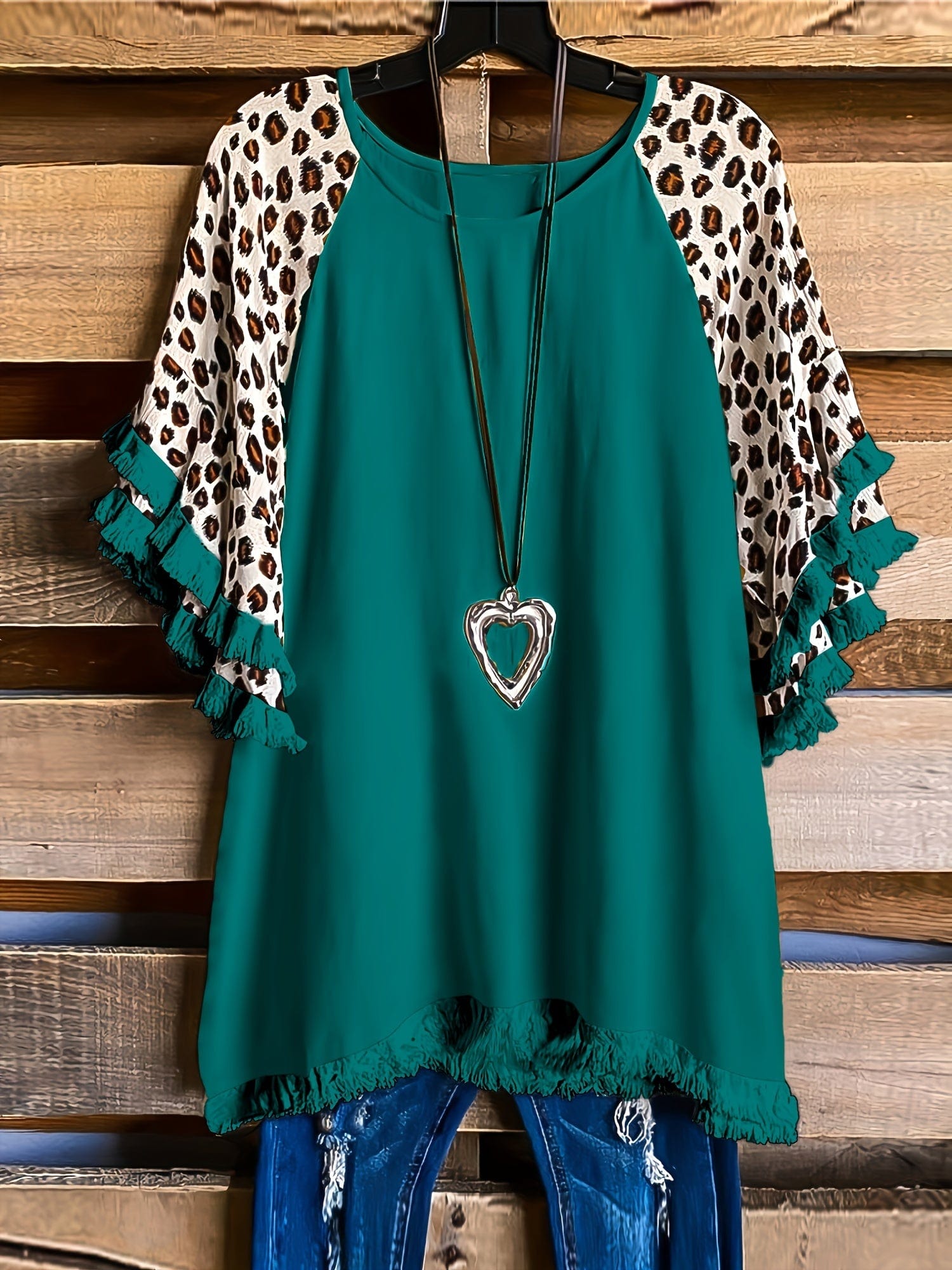 Plus Size  Casual  Leopard Print T-Shirt