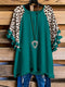 Plus Size  Casual  Leopard Print T-Shirt