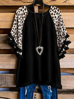 Plus Size  Casual  Leopard Print T-Shirt