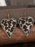 Leopard Print Heart Earrings with Sparkling Rhinestone Detail