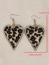 Leopard Print Heart Earrings with Sparkling Rhinestone Detail
