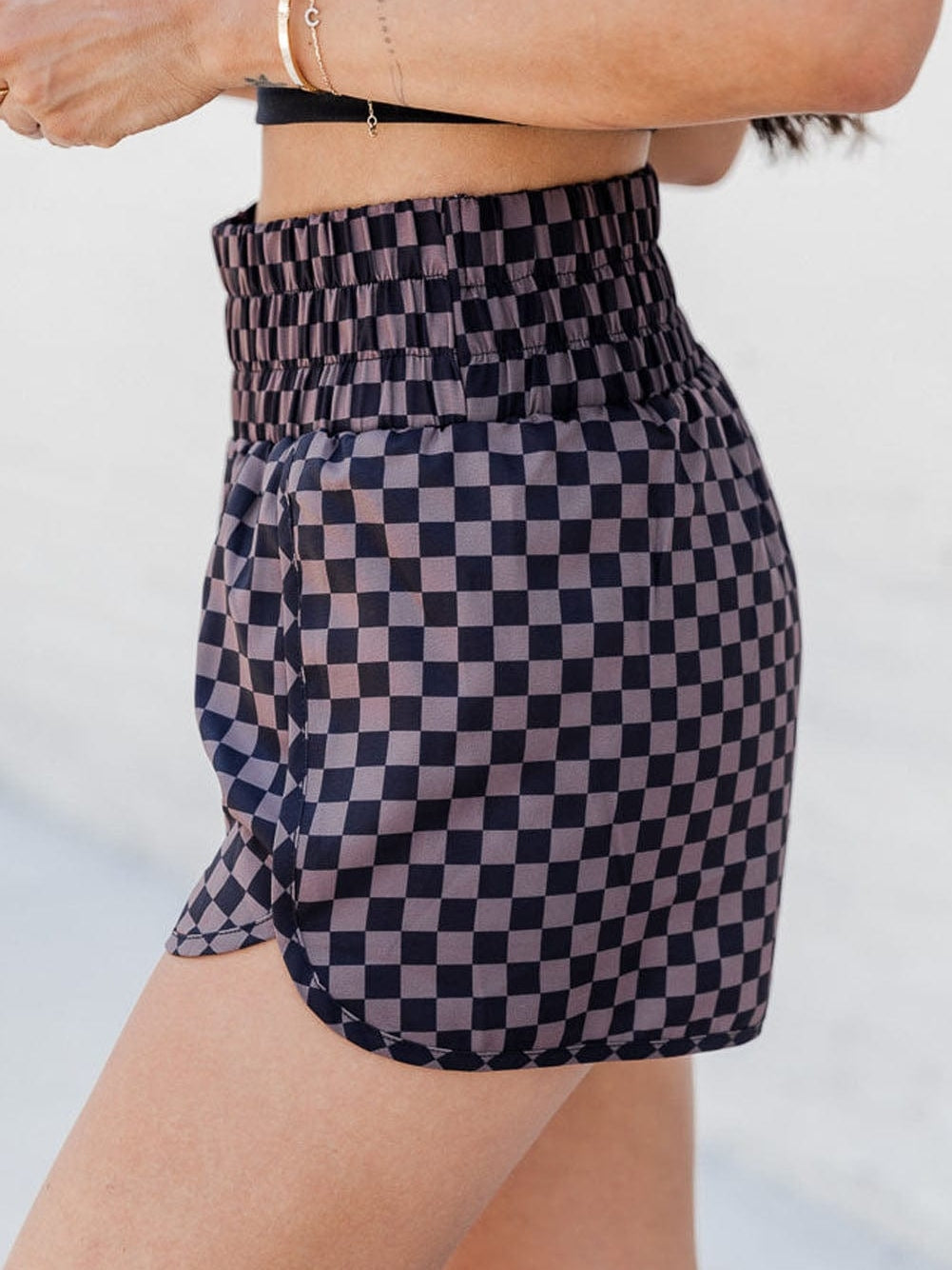 Fashionable Checkered Workout Shorts