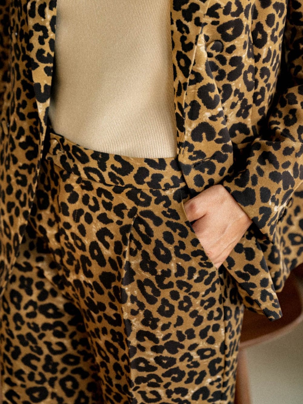 Unique Leopard Print Wide Leg Trousers