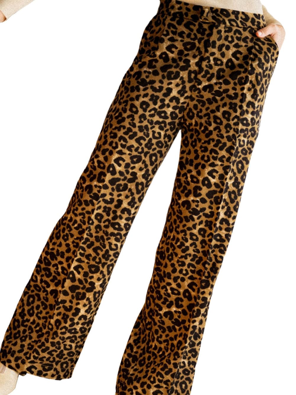 Unique Leopard Print Wide Leg Trousers