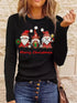 Navy Blue T-Shirt with Leopard and Glitter Accent