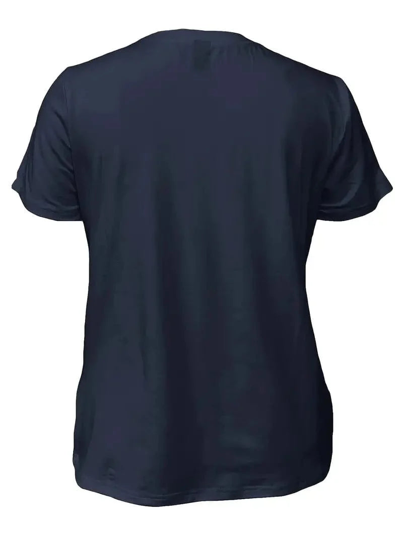Navy Blue T-Shirt with Leopard and Glitter Accent