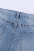 Light Blue Distressed Hem Denim Shorts