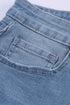 Light Blue Distressed Hem Denim Shorts