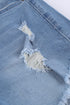 Light Blue Distressed Hem Denim Shorts