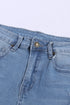 Light Blue Distressed Hem Denim Shorts