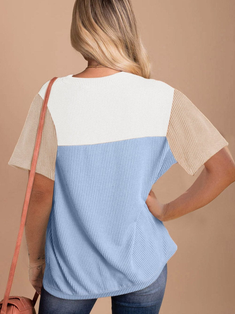 Summer Knit Color Block Tee