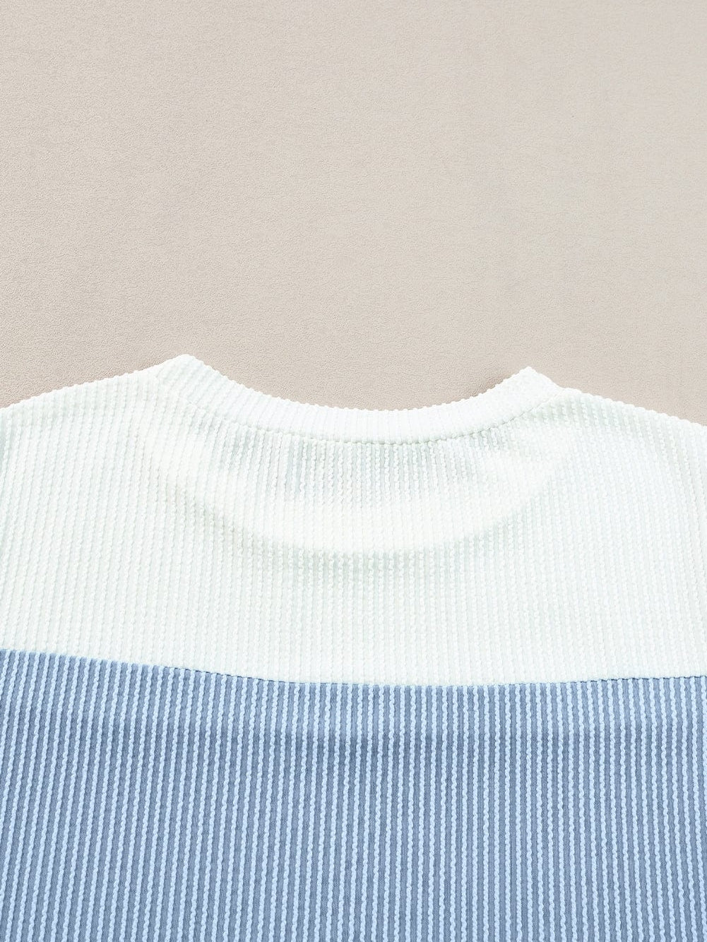 Versatile Colorblock Ribbed Knit Tee