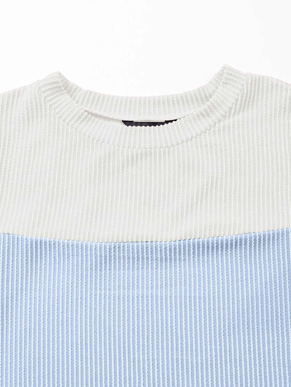 Versatile Colorblock Ribbed Knit Tee