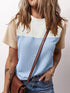 Versatile Colorblock Ribbed Knit Tee