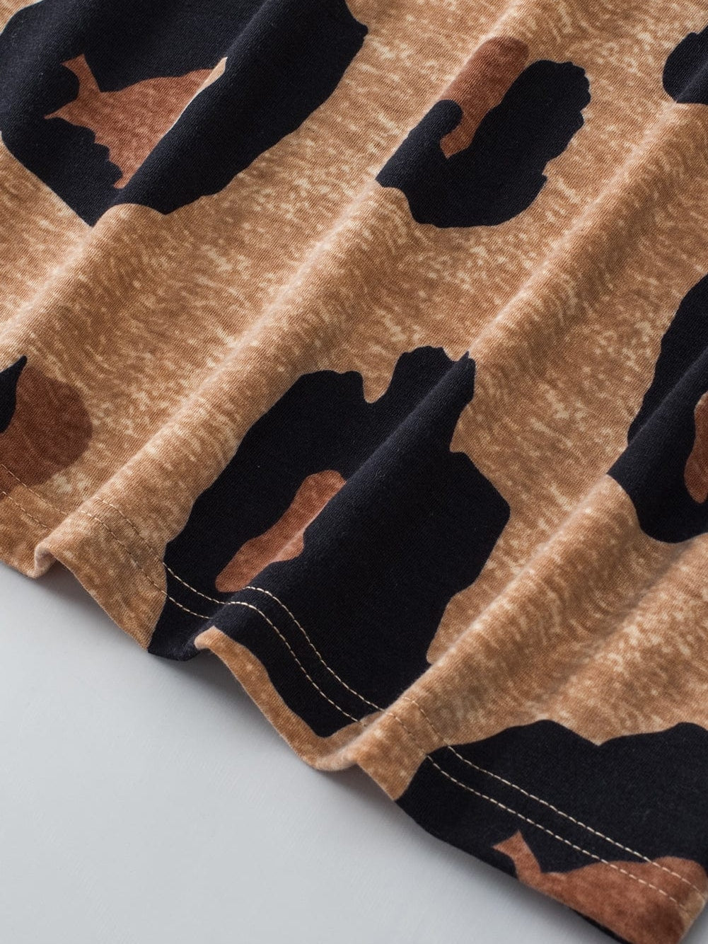 Leopard Print Button-Up Tee