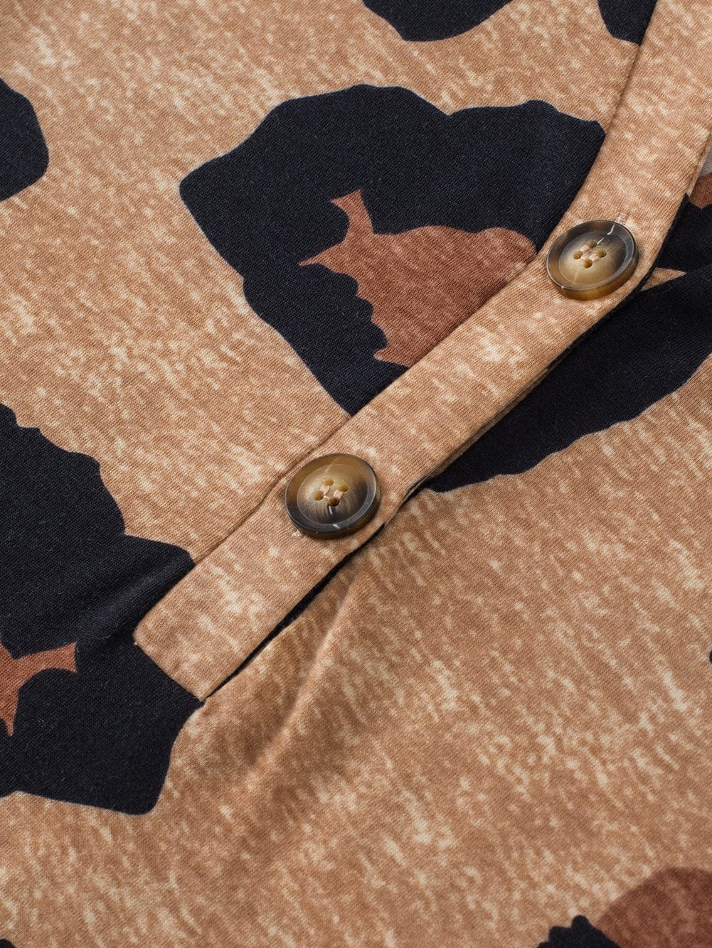 Leopard Print Button-Up Tee