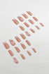 Elegant French Floral Bowknot Nail Sticker Set in Light Pink