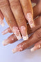 Elegant French Floral Bowknot Nail Sticker Set in Light Pink