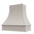 Campana extractora gris claro con frente curvo con tiras y borde decorativo: anchos disponibles de 30", 36", 42", 48", 54" y 60"