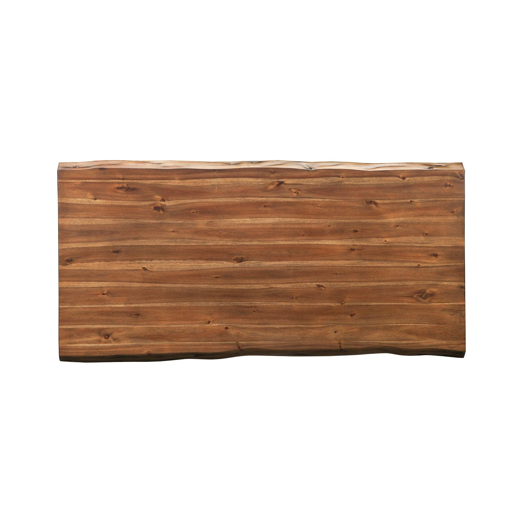 Mesa de comedor con borde natural, nogal claro