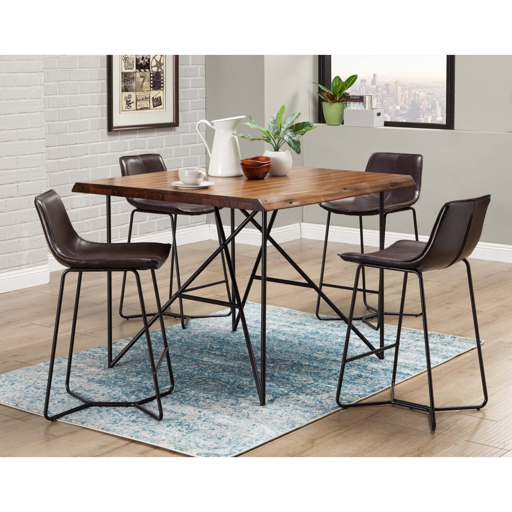 Mesa de bar Live Edge, nogal claro